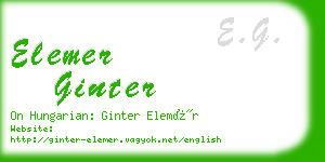 elemer ginter business card